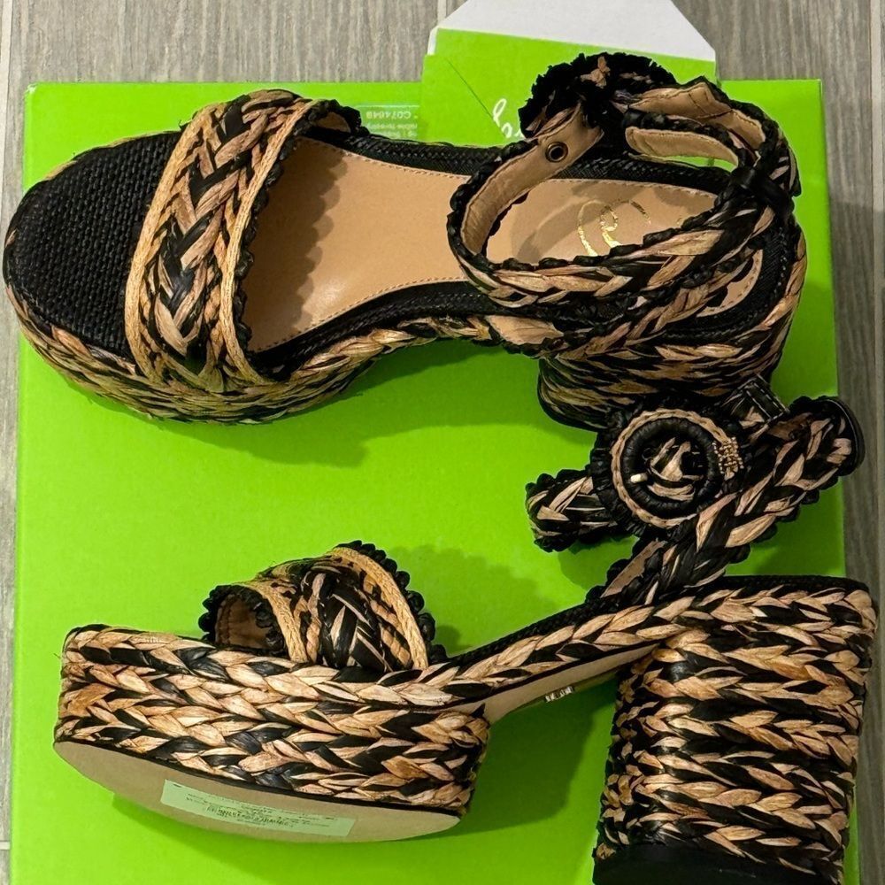 Sam Edelman Black and Tan Women's Sandals